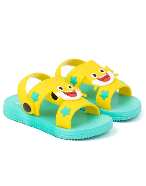 Vanilla Underground Baby Shark Kids Yellow Sandals (4-10 Younger) - Size 4 Infants Footwear Image 3
