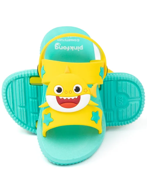 Vanilla Underground Baby Shark Kids Yellow Sandals (4-10 Younger) - Size 4 Infants Footwear Image 2