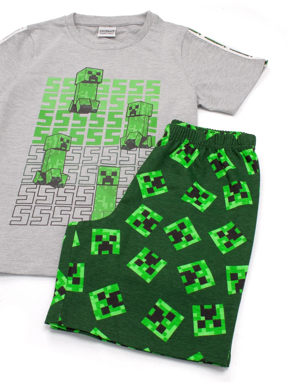 Minecraft Creeper Kids Shortie Green Pyjamas (5-14 Years) - Age 5-6 Years Image 4
