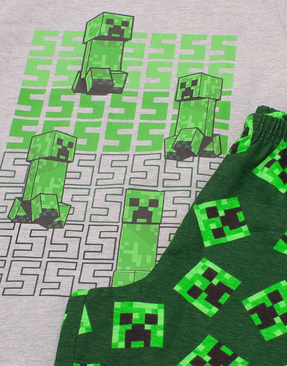 Minecraft Creeper Kids Shortie Green Pyjamas (5-14 Years) - Age 5-6 Years Image 5