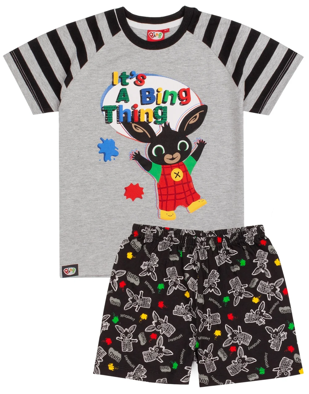 Biny Bunny Grey Kids Shortie Pyjamas (18 Months-5 Years) - Age 2 - 3 Years Image 1