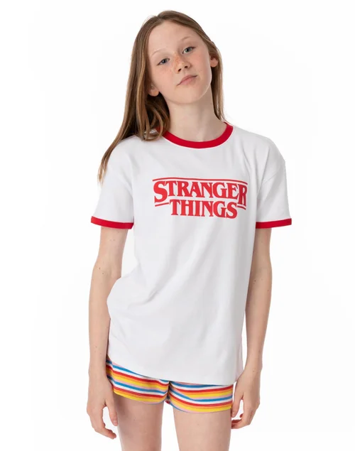 Stranger Things Kids Shortie Multi Pyjamas (7-14 Years) - Age 8 Years Image 1