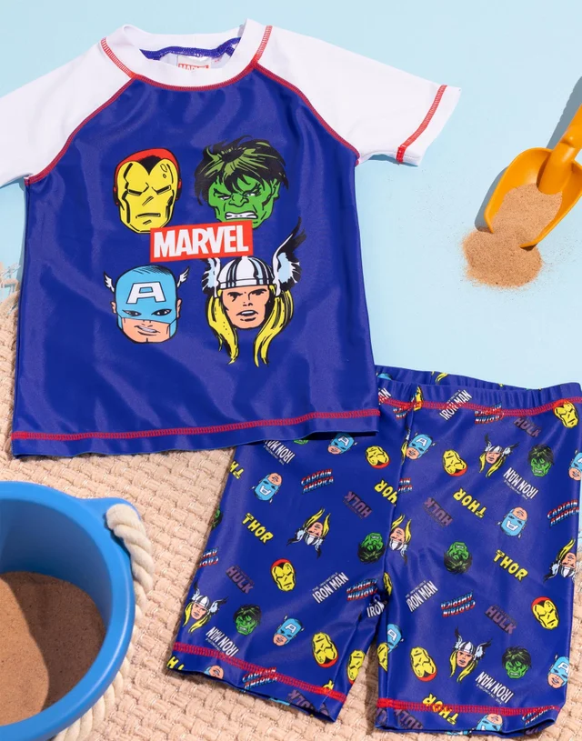 Marvel Avengers Kids Blue 2 Piece Swim Set (2-10 Years)