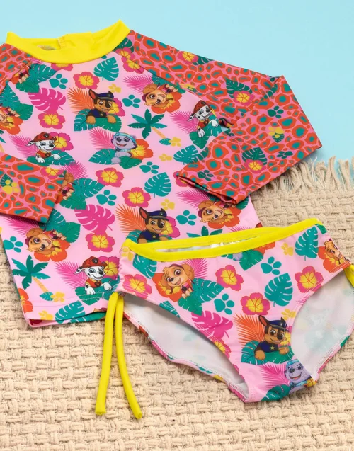 Paw Patrol Kids Pink 2 Piece Swimsuit (18 Months-7 Years) - Age 5-6 Years Image 2