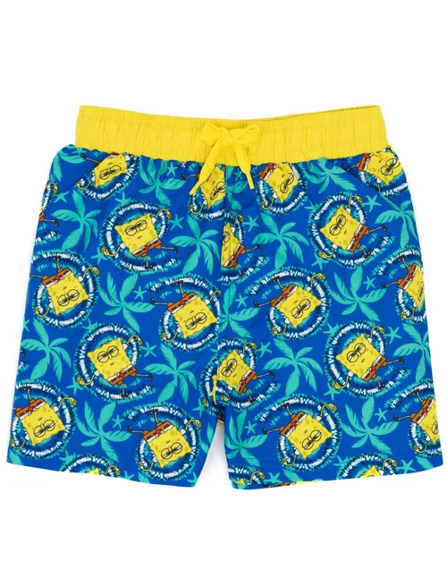 SpongeBob Character Blue Swim Shorts (3-12 Years) - Age 3-4 Years Image 1