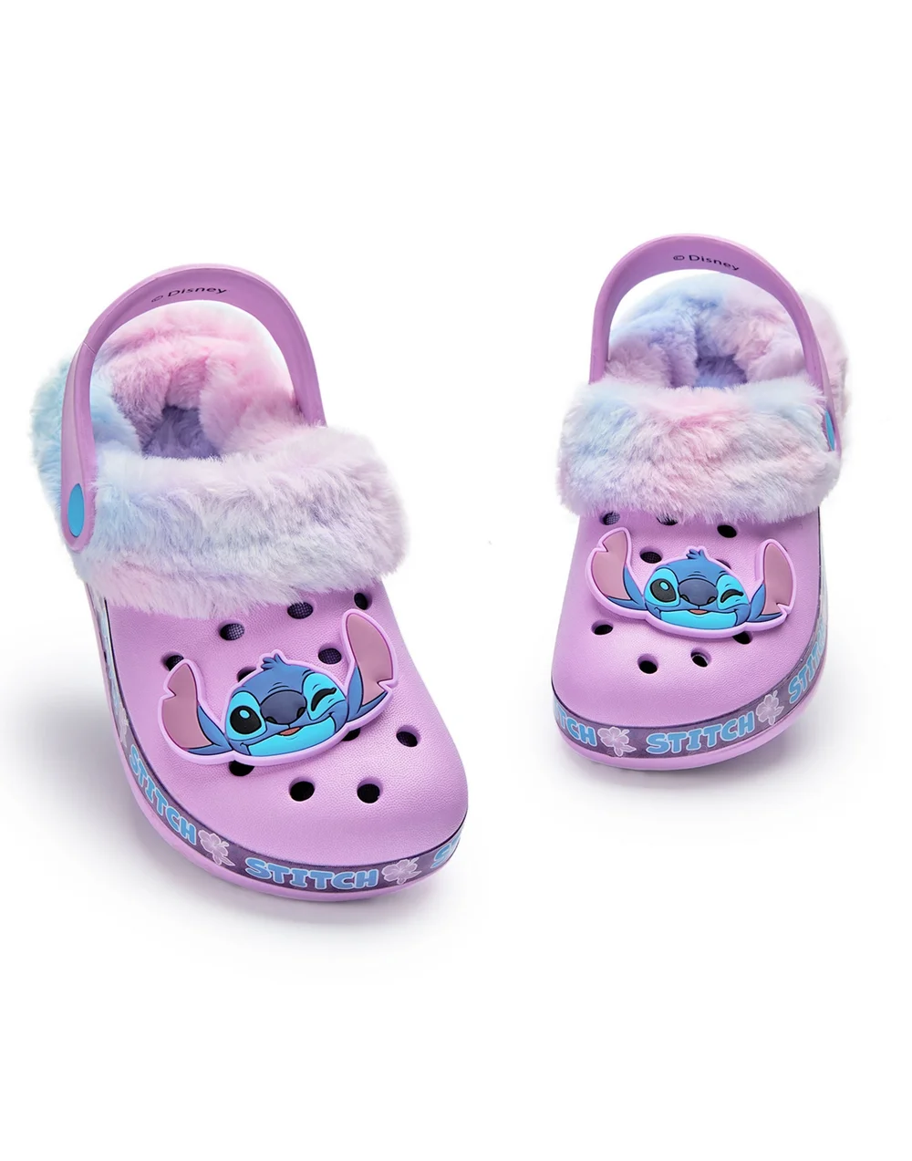 Disney Stitch Kids Purple Fur Lined Clogs (Younger 10-Older 4) - Size 1 Infants Footwear Image 1