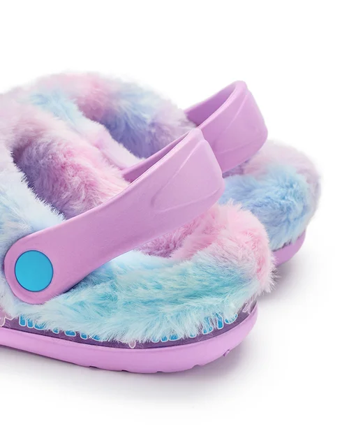 Disney Stitch Kids Purple Fur Lined Clogs (Younger 10-Older 4) - Size 1 Infants Footwear Image 5