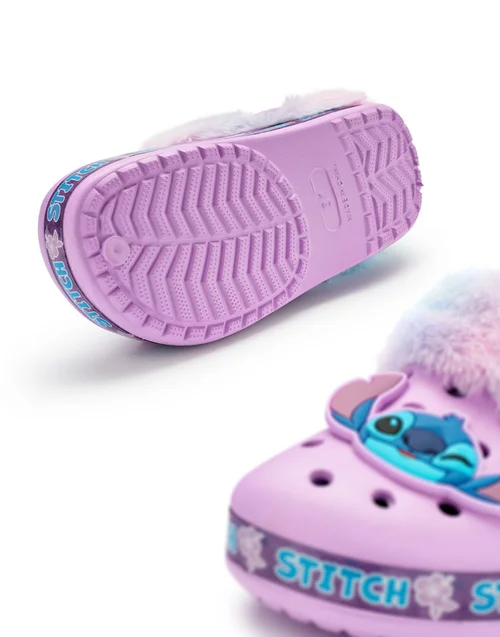 Disney Stitch Kids Purple Fur Lined Clogs (Younger 10-Older 4) - Size 1 Infants Footwear Image 4