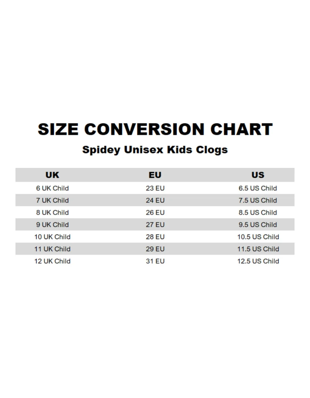 Vanilla Underground Marvel Spidey Kids Black Clogs (Younger 6-12 Older) - Size 6 Infants Footwear Image 6