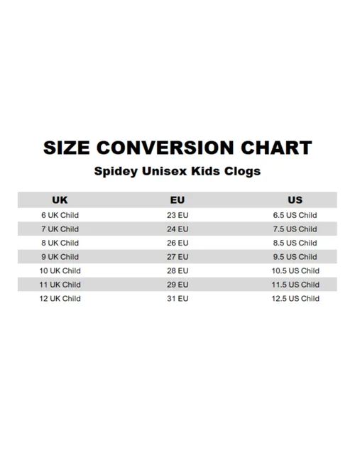 Vanilla Underground Marvel Spidey Kids Black Clogs (Younger 6-12 Older) - Size 6 Infants Footwear Image 6