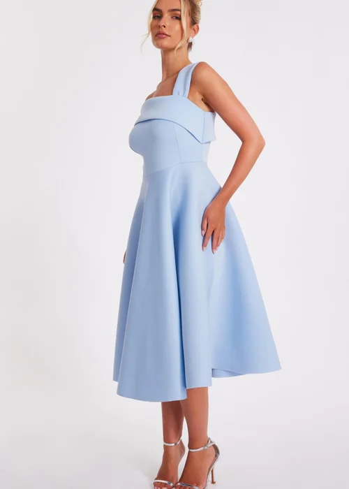 Quiz Blue Asymmetric Midi Dress - 8 Image 3