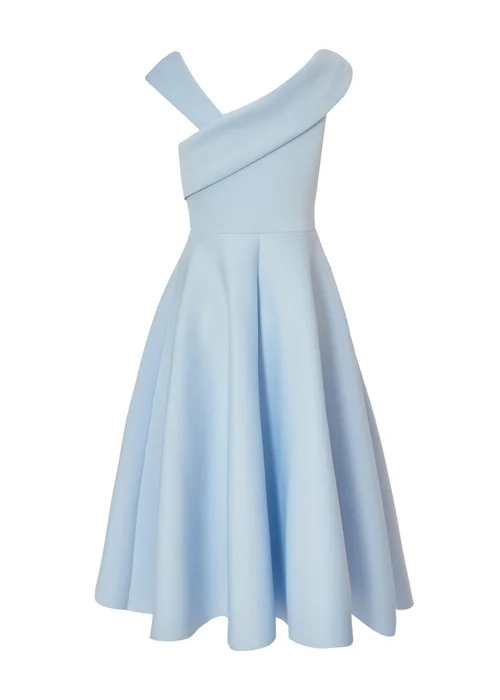 Quiz Blue Asymmetric Midi Dress - 8 Image 5