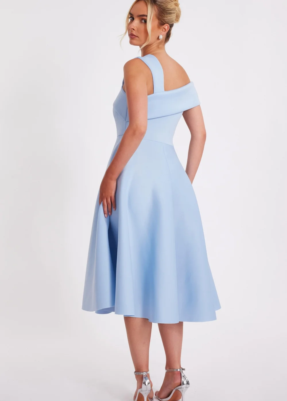 Quiz Blue Asymmetric Midi Dress - 8 Image 2