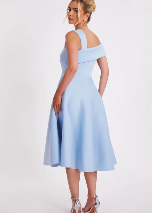 Quiz Blue Asymmetric Midi Dress - 8 Image 2