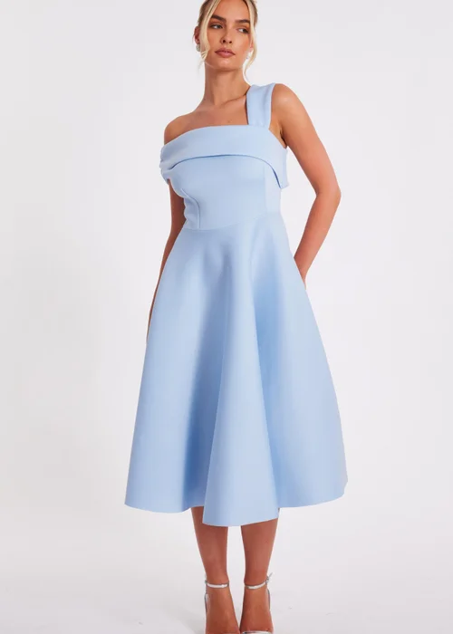 Quiz Blue Asymmetric Midi Dress - 8 Image 1