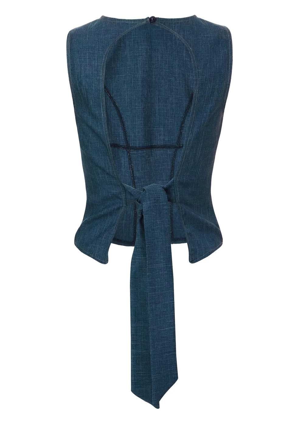 Quiz Blue Tie Back Top - Size 4 Clothing Image 5