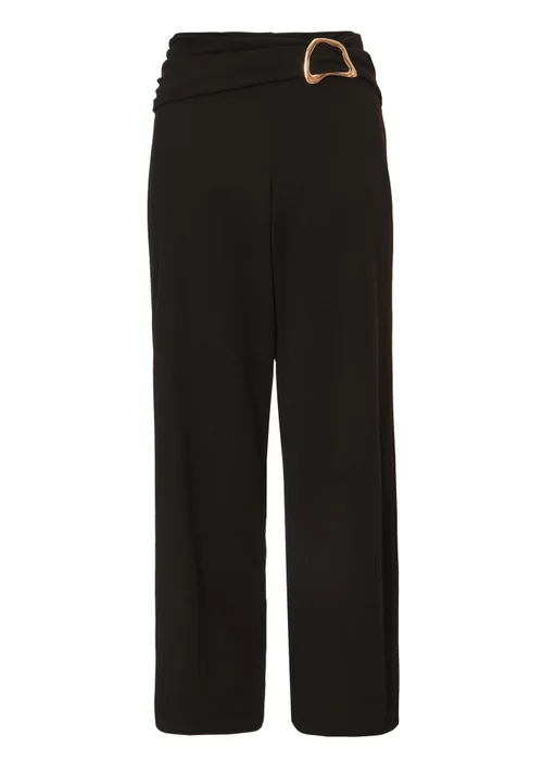 Quiz Black Petite Tie Waist Palazzo Trousers - 6 Image 4