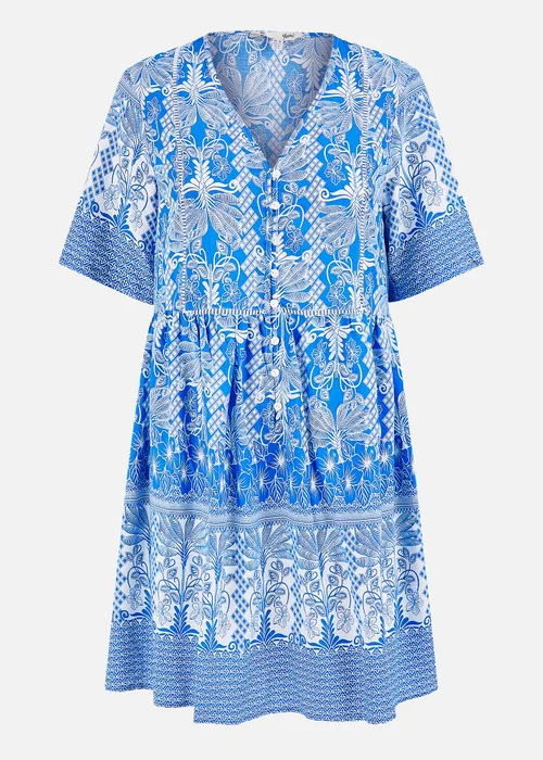 Yumi Blue Viscose Palm Relaxed Tunic - 8 Image 3