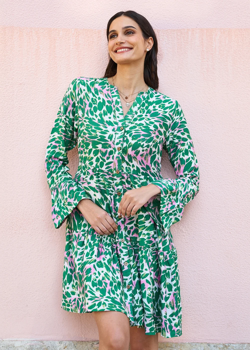 Yumi Green Leopard Print Tunic - 8 Image 2