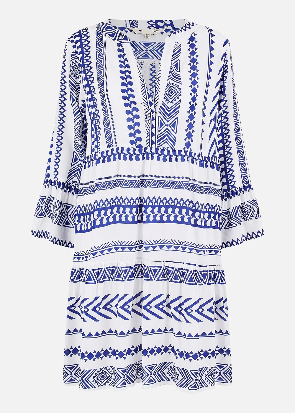 Yumi Blue Geo Stripe Print Beach Tunic - 8 Image 4