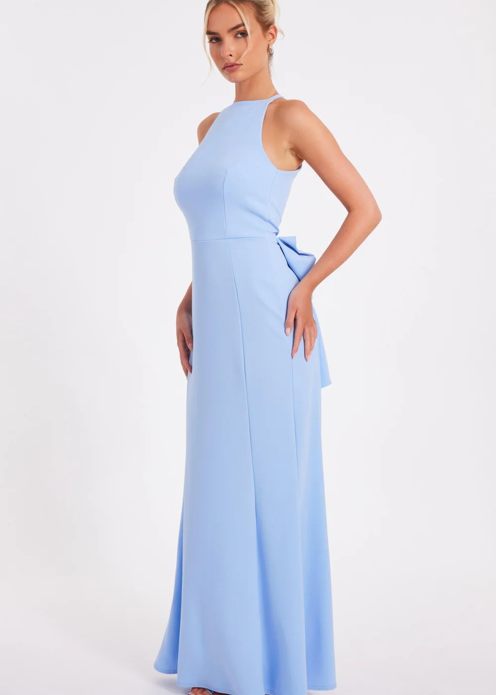 Quiz Blue Halter Neck Fishtail Maxi Dress - 6 Quiz Blue Halter Neck Fishtail Maxi Dress - 6