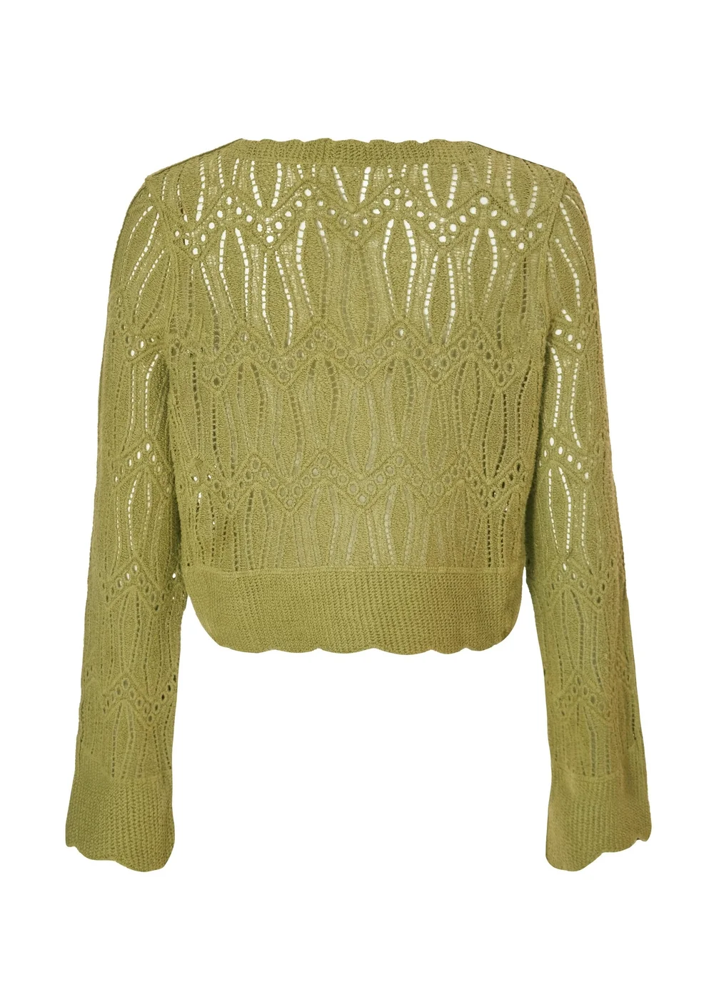 Quiz Khaki Knit Cropped Cardigan - S Image 5