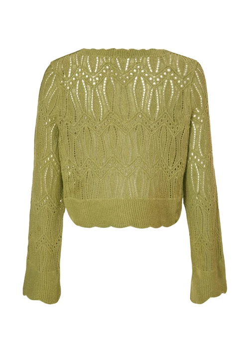Quiz Khaki Knit Cropped Cardigan - S Image 5