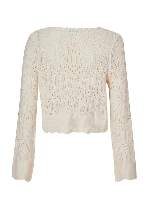 Quiz Cream Knit Cropped Cardigan - S Image 5