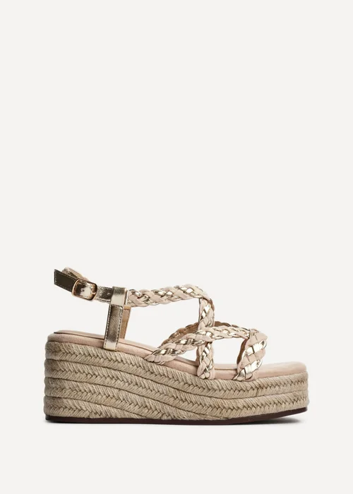 Linzi Mimosa Nude Plaited Flatform Wedged Sandals - 4 Image 2