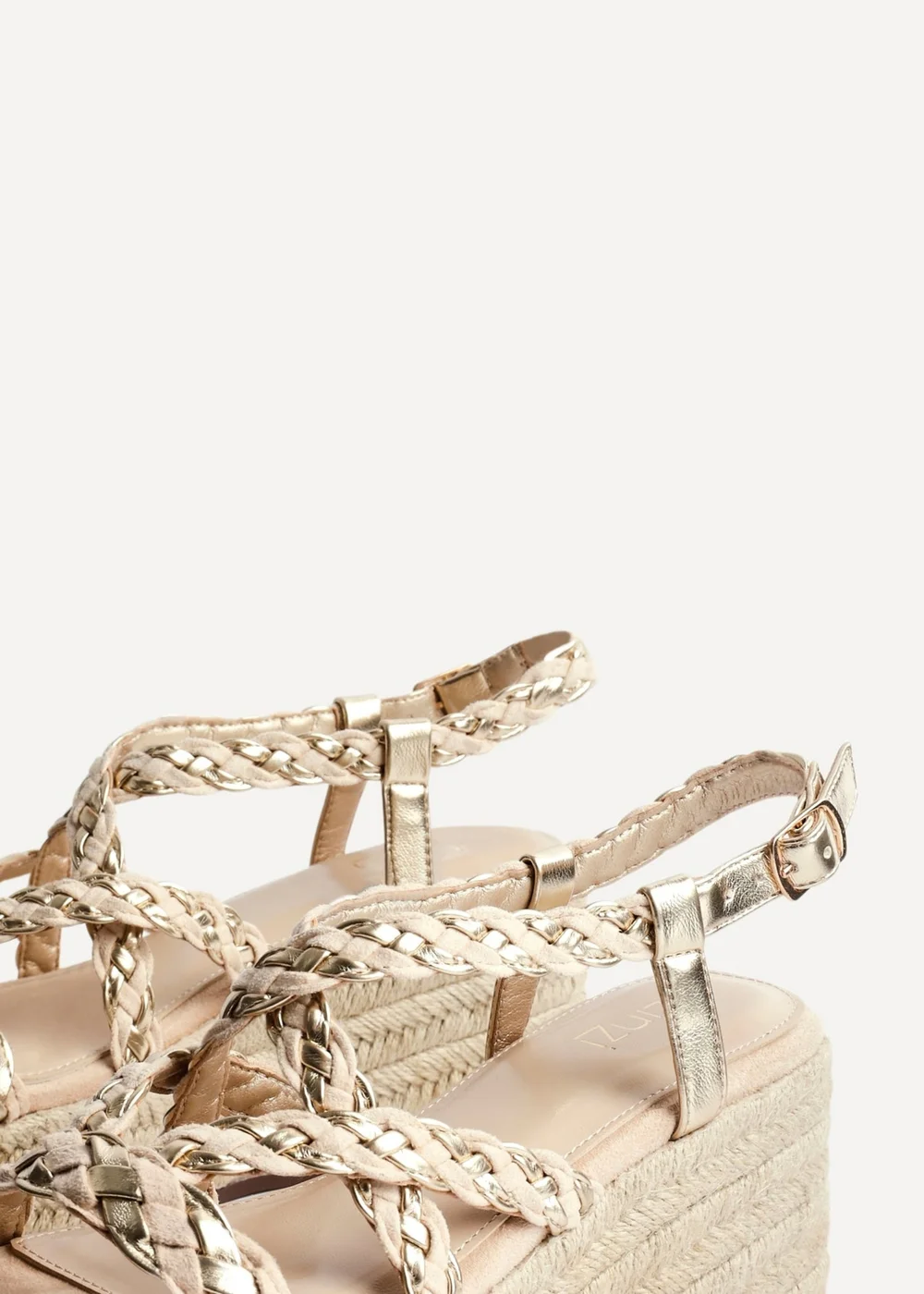 Linzi Mimosa Nude Plaited Flatform Wedged Sandals - 4 Image 4