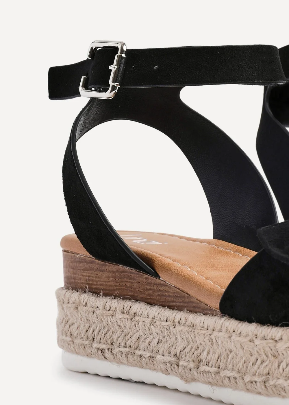 Linzi Cupid Black Flatform Espadrille Inspired Sandal - 3 Image 5