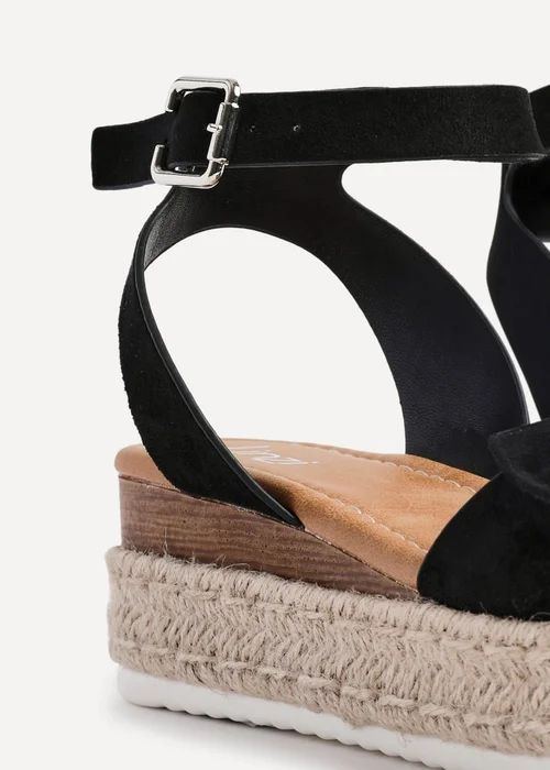 Linzi Cupid Black Flatform Espadrille Inspired Sandal - 3 Image 5