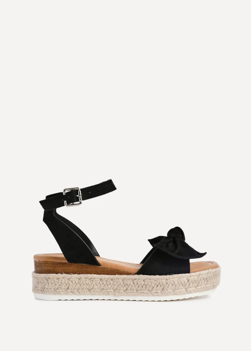 Linzi Cupid Black Flatform Espadrille Inspired Sandal - 3 Image 2