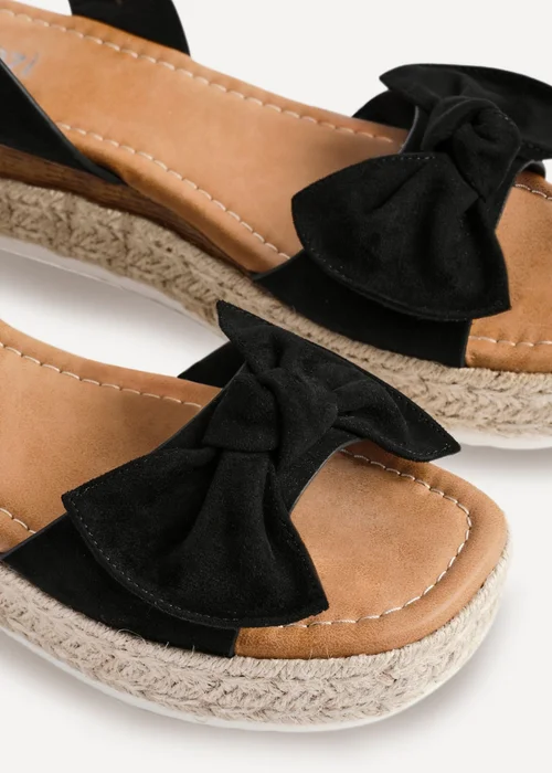 Linzi Cupid Black Flatform Espadrille Inspired Sandal - 3 Image 4