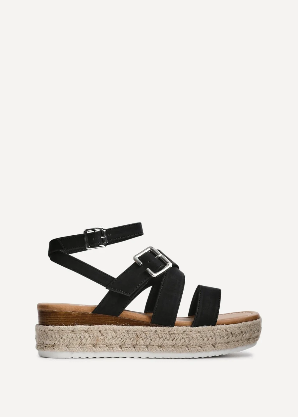 Linzi Autumn Black Nubuck Strappy Flatform Sandal - 3 Image 2