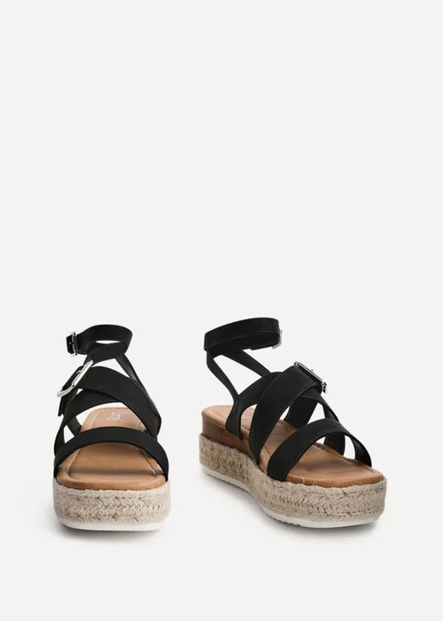 Linzi Autumn Black Nubuck Strappy Flatform Sandal - 3 Image 3