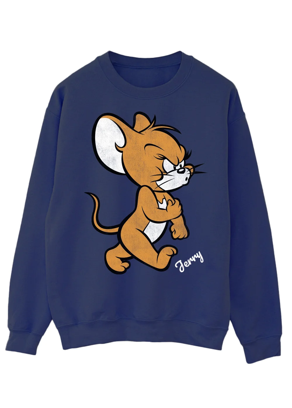 Tom & Jerry Angry Mouse Navy Graphic Sweatshirt - S Image 1