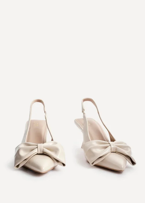 Linzi Merlot Nude Faux Leather Slingback Court Heels - Size 3 Image 3