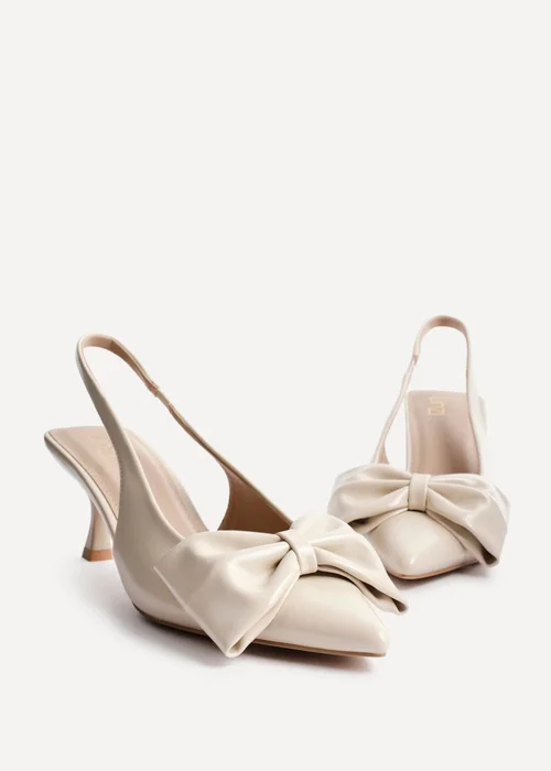 Linzi Merlot Nude Faux Leather Slingback Court Heels - Size 3 Image 4