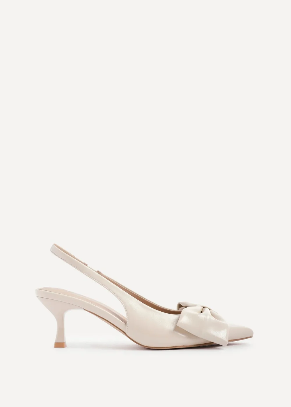 Linzi Merlot Nude Faux Leather Slingback Court Heels - Size 3 Image 2