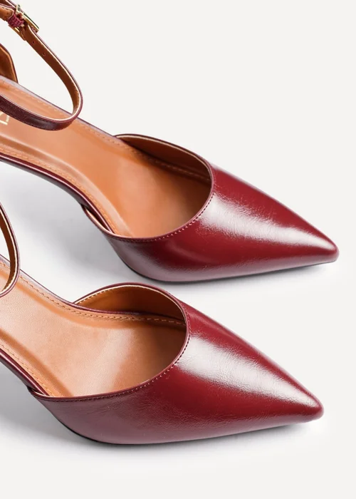 Linzi Thea Burgundy Faux Leather Classic Stiletto Court Heel - Size 3 Image 5