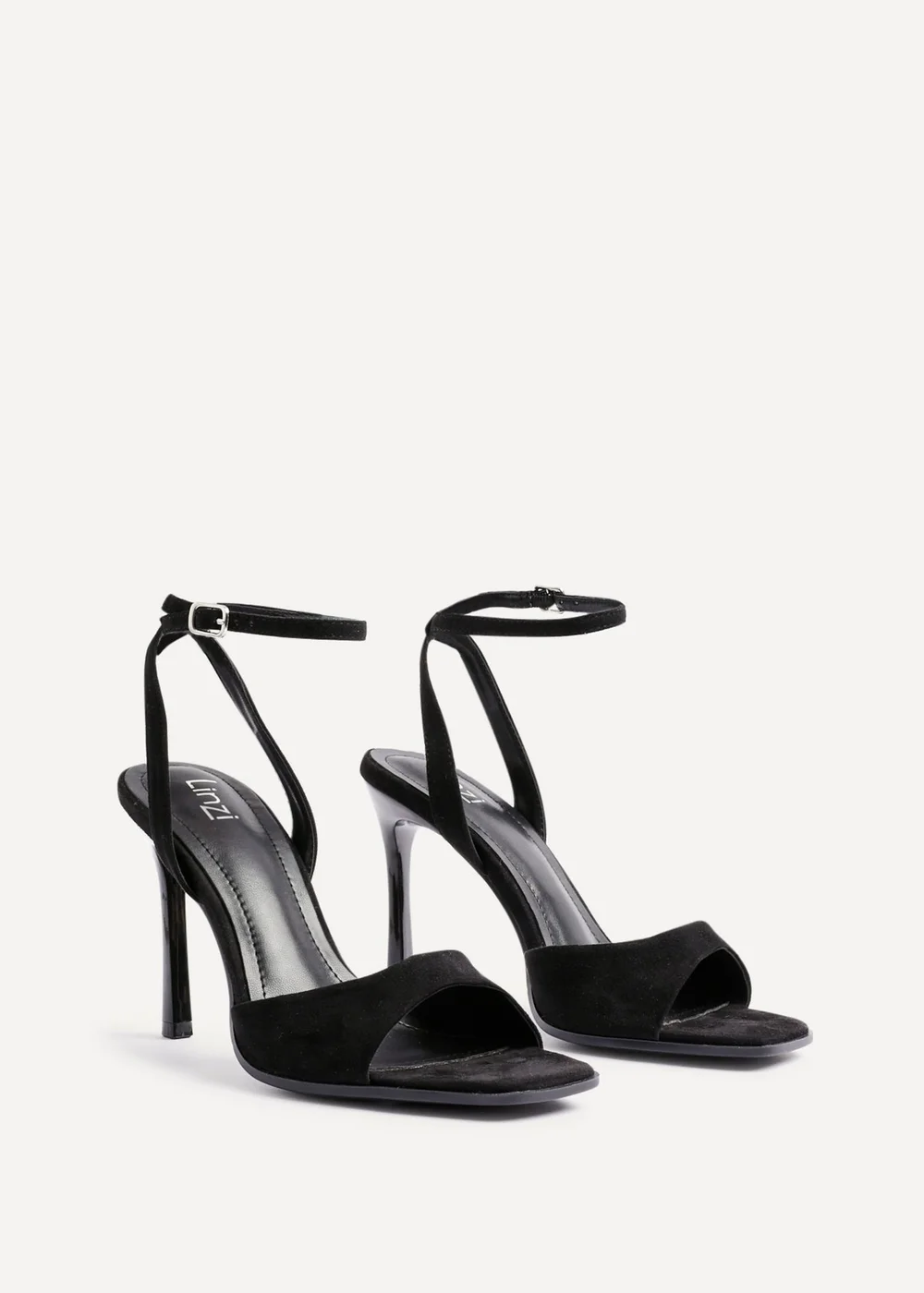 Linzi Jazz Black Faux Suede Stiletto High Heels - Size 3 Image 3