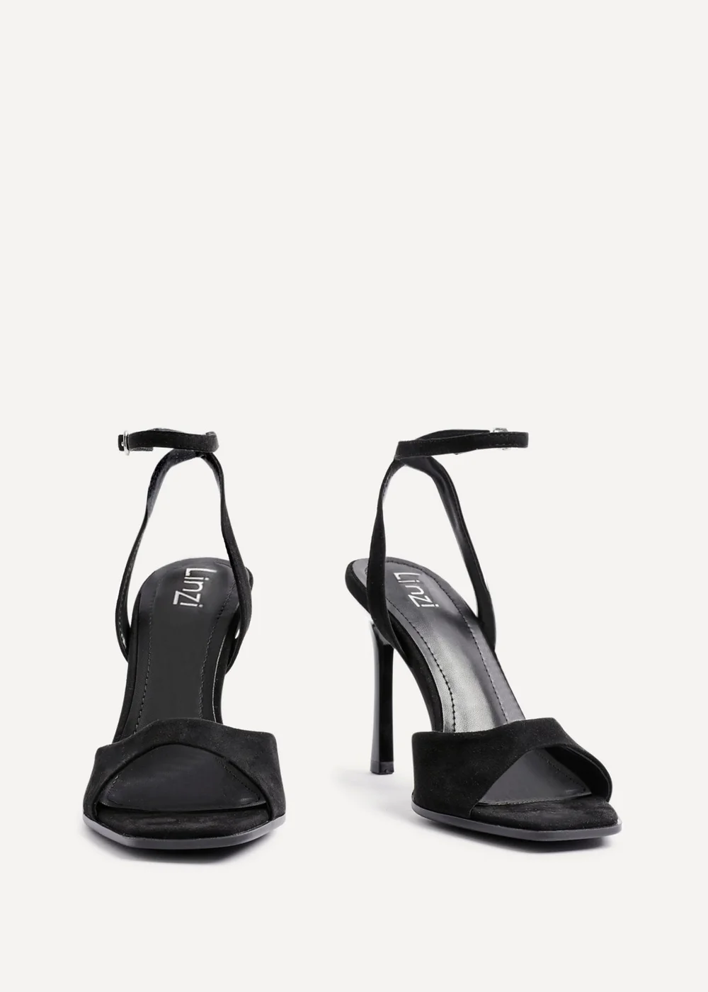 Linzi Jazz Black Faux Suede Stiletto High Heels - Size 3 Image 5