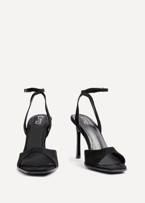 Linzi Jazz Black Faux Suede Stiletto High Heels - Size 3 Image 5