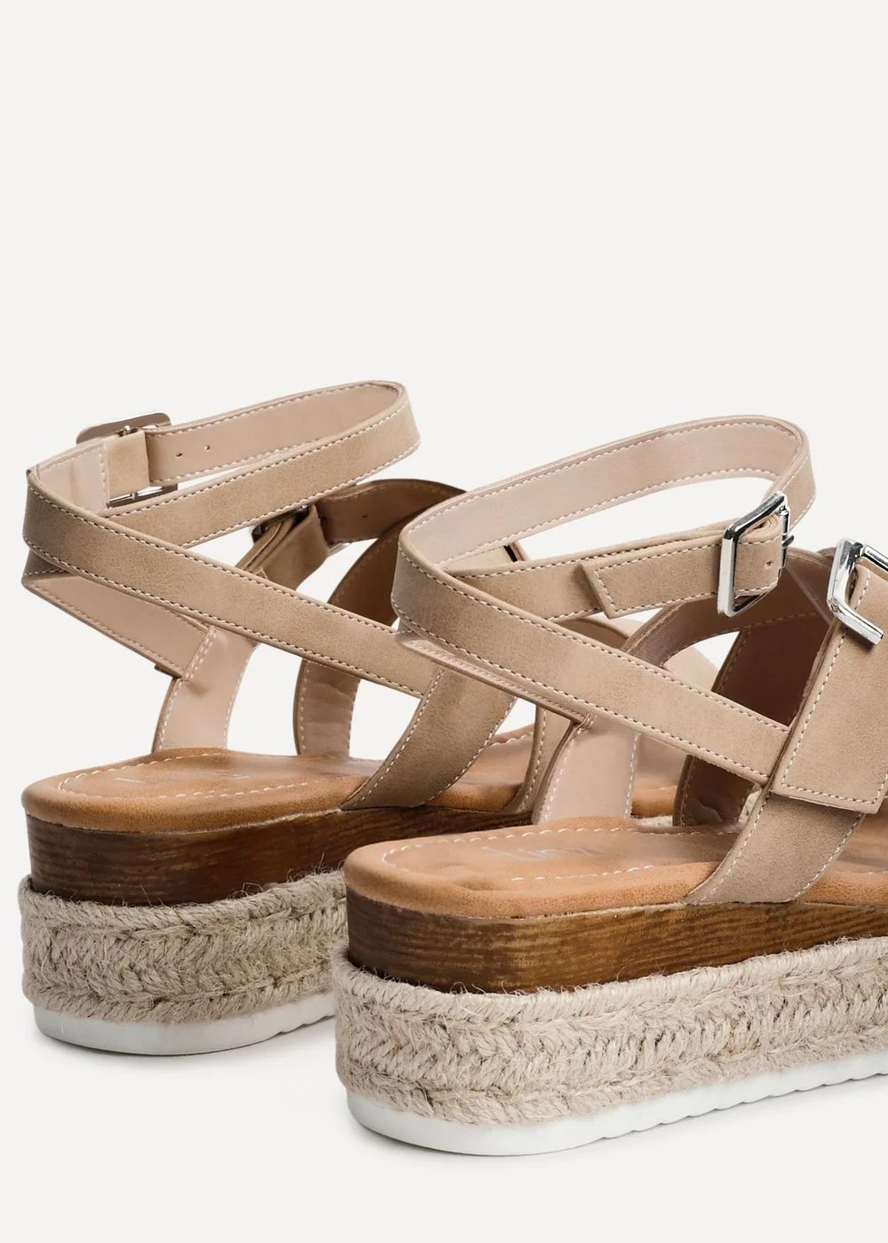 Linzi Autumn Beige Nubuck Strappy Flatform Sandal - Size 3 Image 5