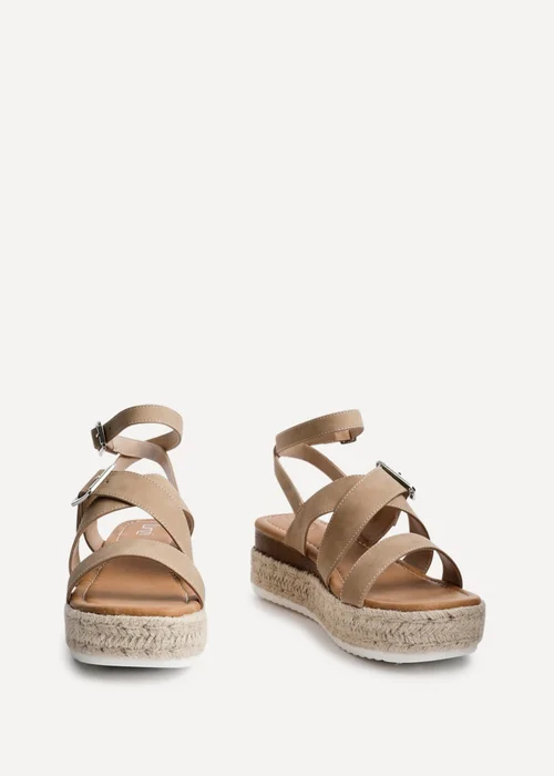 Linzi Autumn Beige Nubuck Strappy Flatform Sandal - Size 3 Image 3