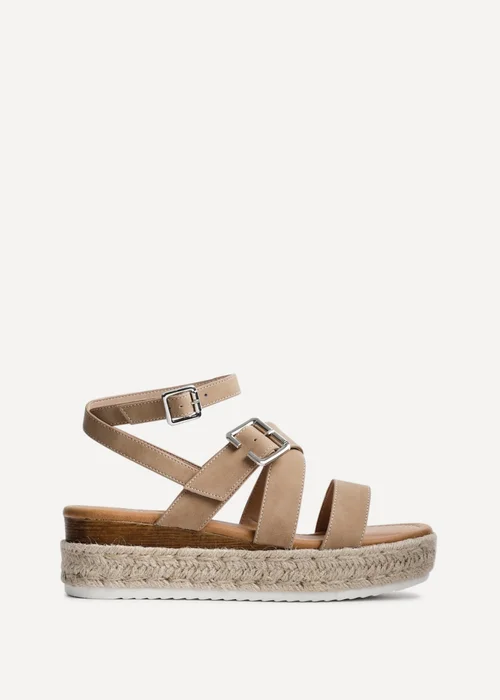 Linzi Autumn Beige Nubuck Strappy Flatform Sandal - Size 3 Image 2