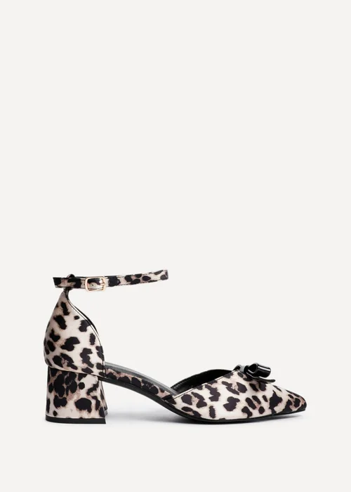 Linzi Orla Leopard Print Scuba Low Block Court Heel - Size 3 Image 2