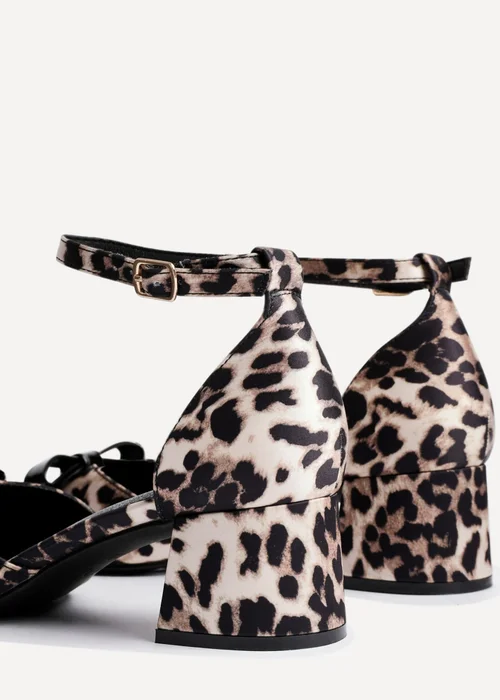 Linzi Orla Leopard Print Scuba Low Block Court Heel - Size 3 Image 5
