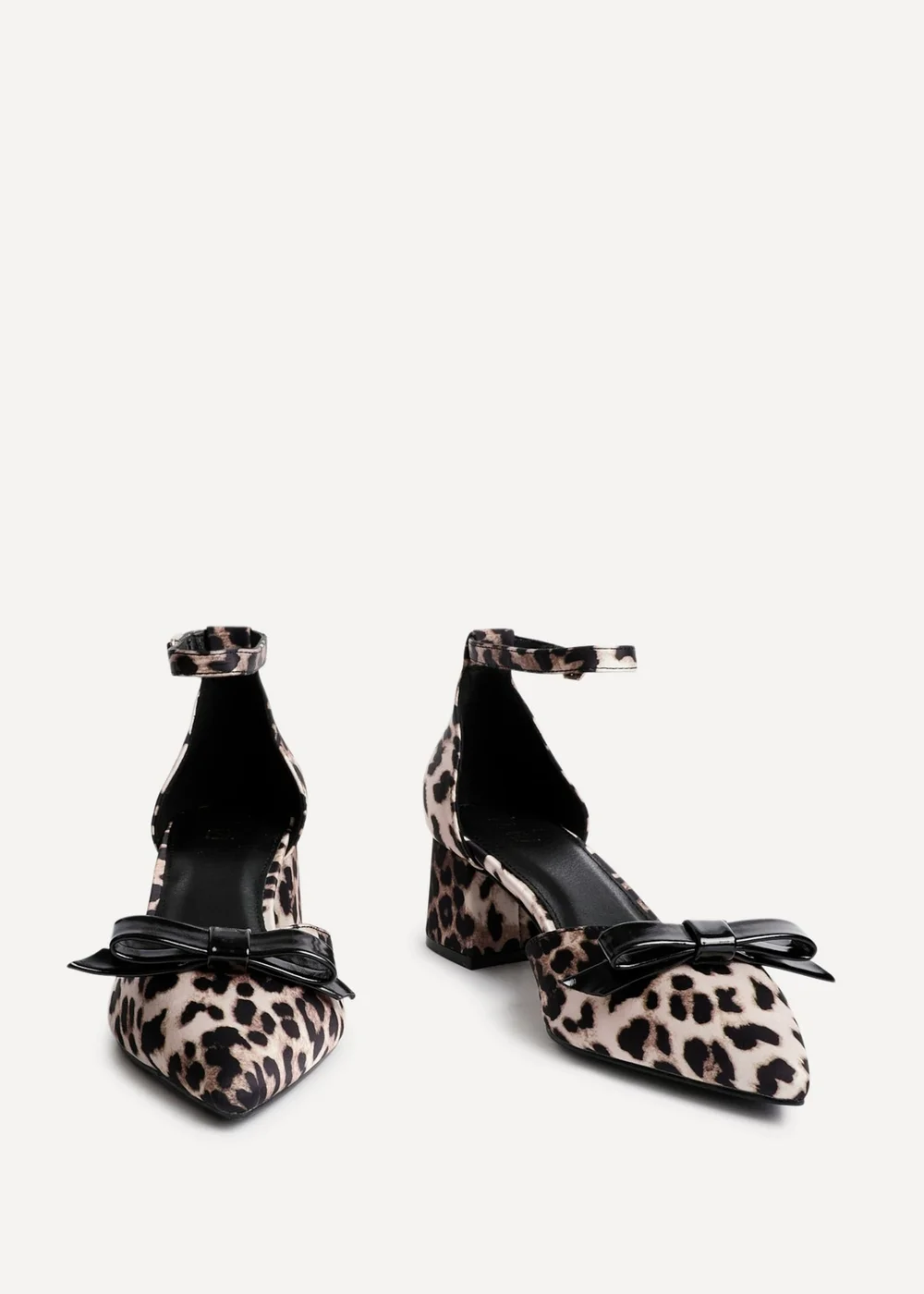 Linzi Orla Leopard Print Scuba Low Block Court Heel - Size 3 Image 3